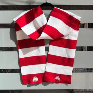 Ohio State Buckeyes Red & White Striped Scarf